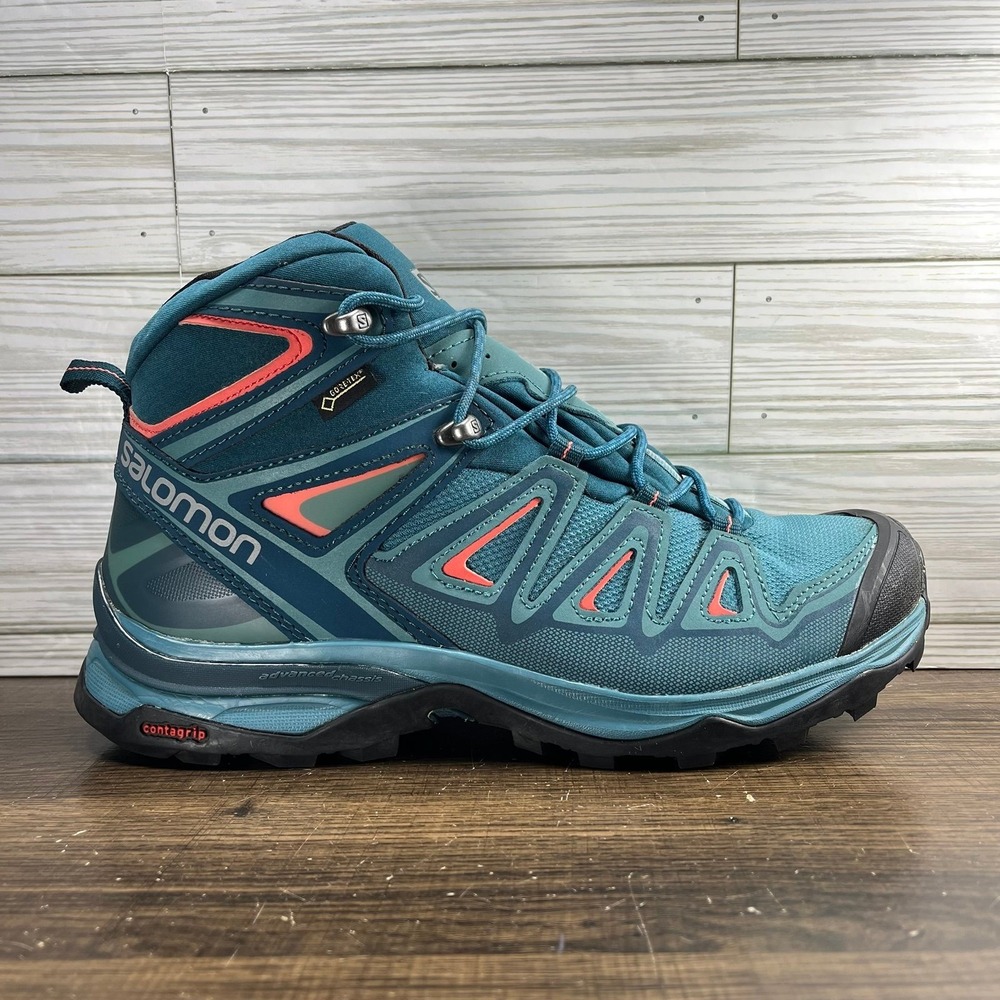 Salomon X Ultra 3 Mid GTX Women's Blue Hiking Boots - Women's Size 8